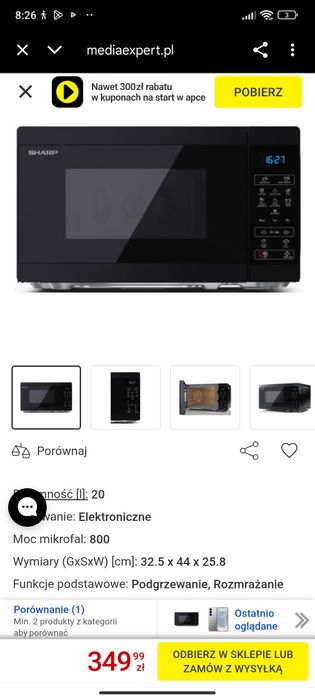 Mikrofalówka Sharp czarna