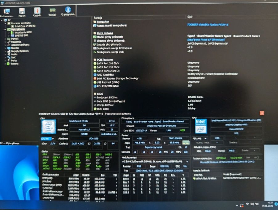 Toshiba Satellite Radius P55W-B5318 i7 płyta główna