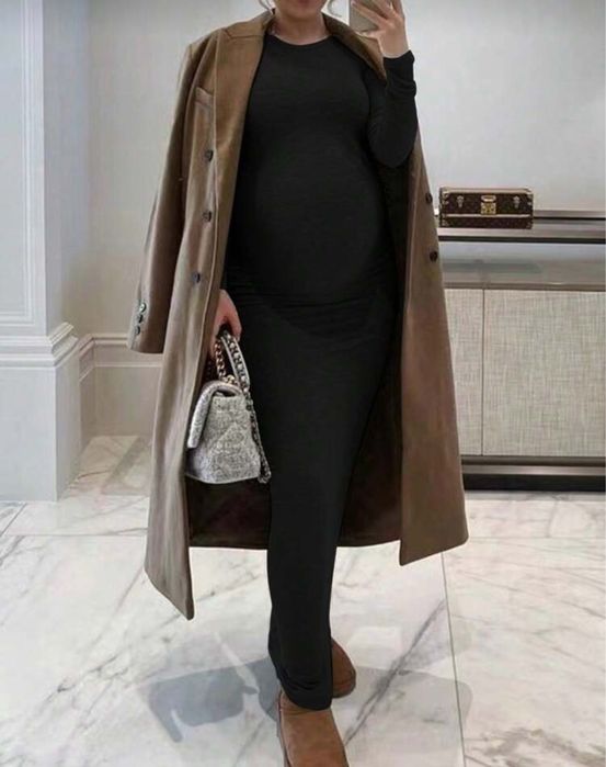 Базова чорна сукня максі (для вагітних)