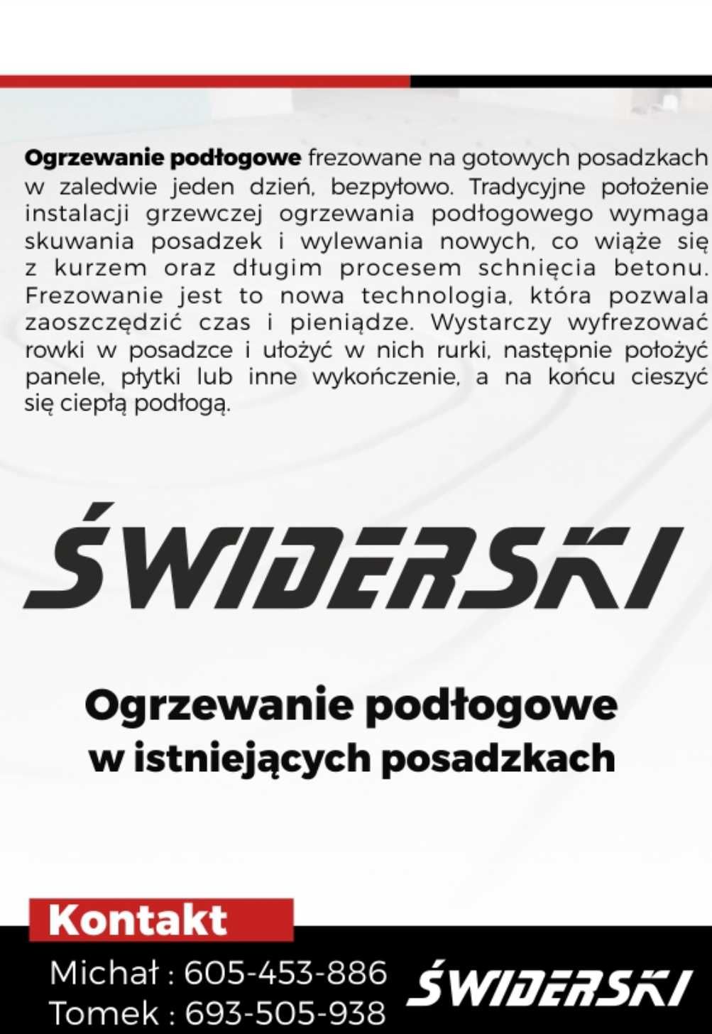 Frezowanie pod ogrzewanie podłogowe