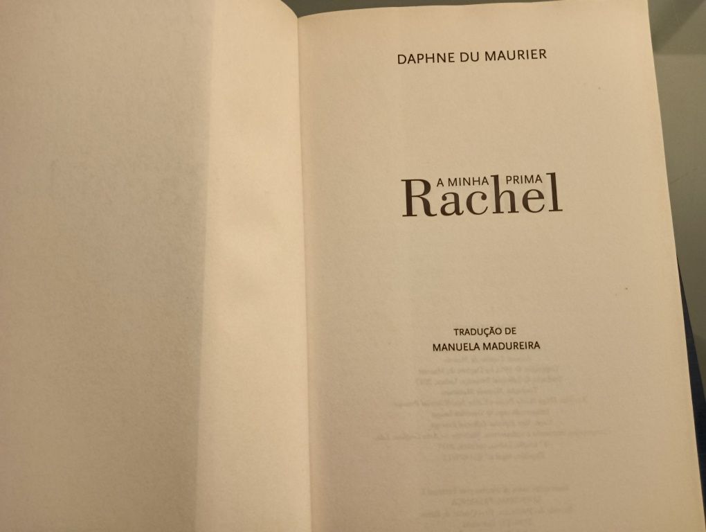 A Minha Prima Rachel	de Daphne Du Maurier; Novo!!