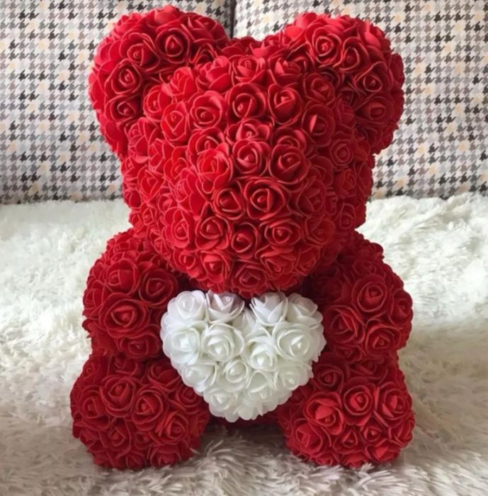 Ведмедик з троянд червоний 40см