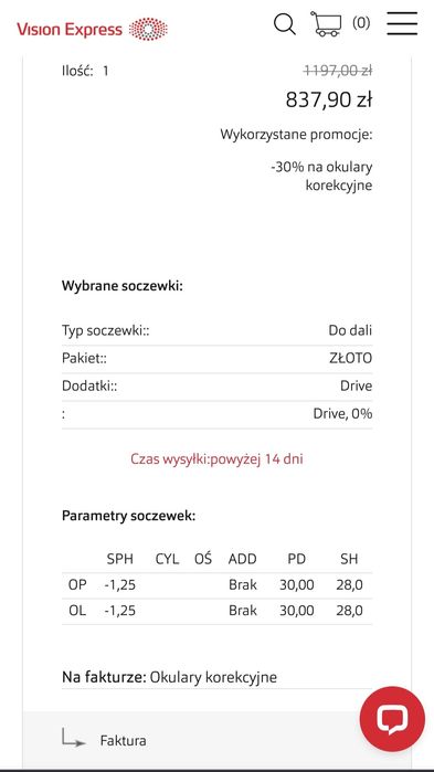 Okulary korekcyjne -1,25