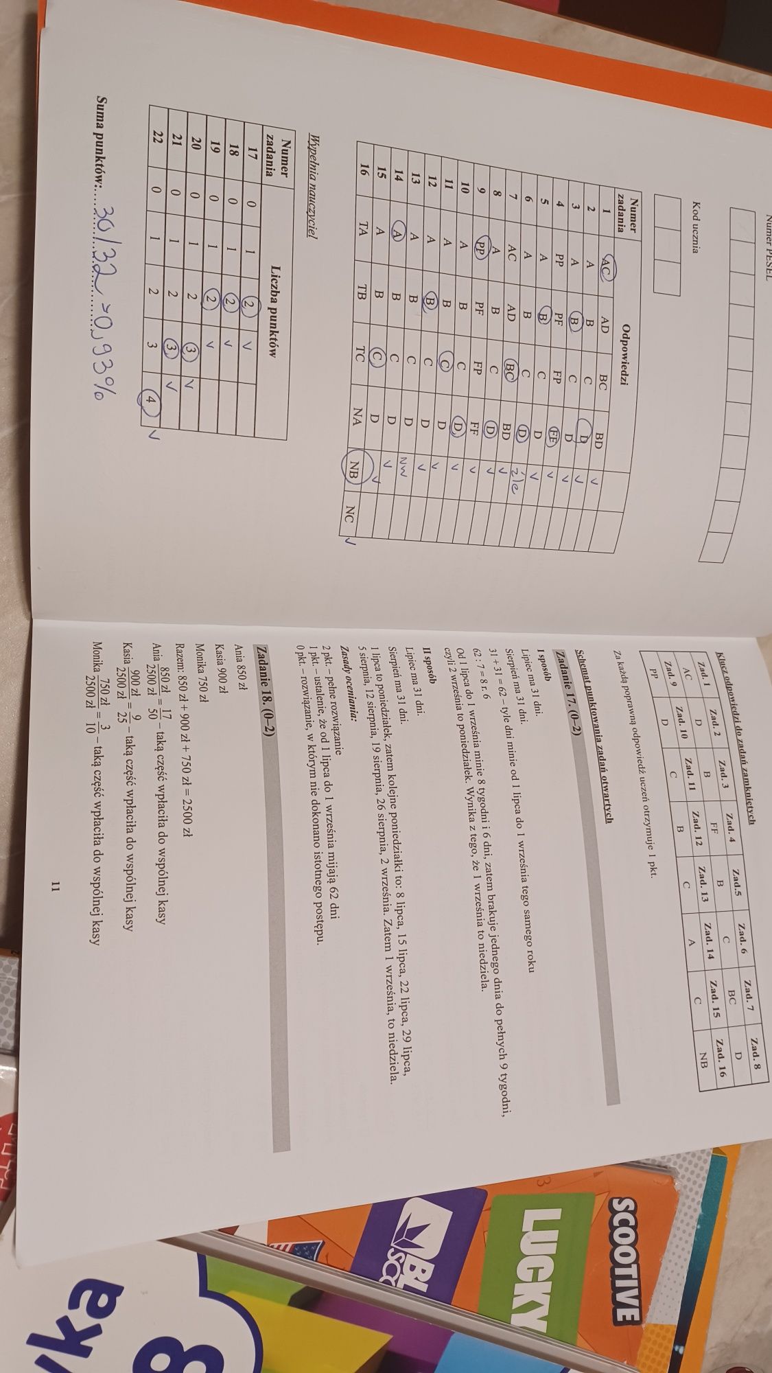 Arkusze egzaminayjjne dla ósmoklasisty matematyka