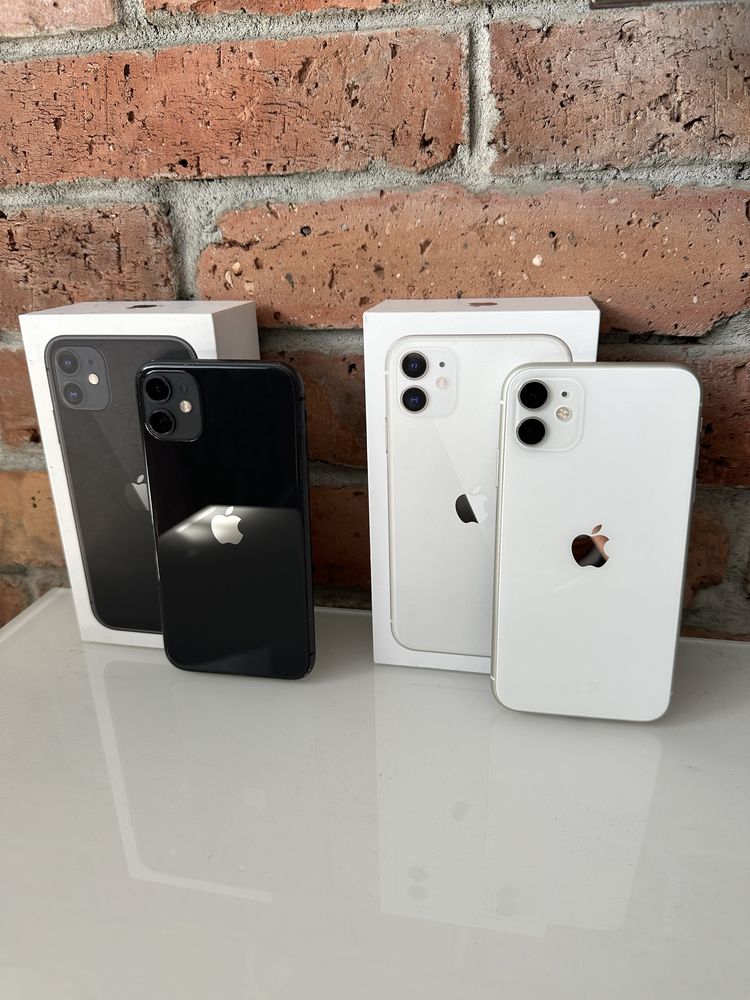 Iphone 11 czarny i bialy 64gb duży komplet