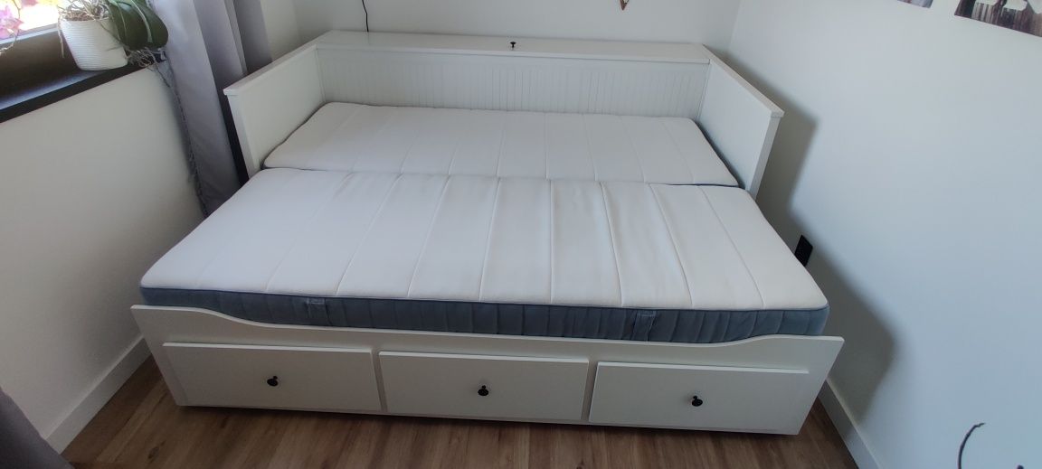 Łóżko Ikea Hemnes+2 materace+pojemnik na materac
