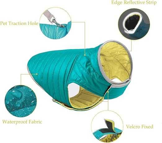 dwustronny płaszcz dla psa wodoodporny wiatroszczelna kurtka dla psa