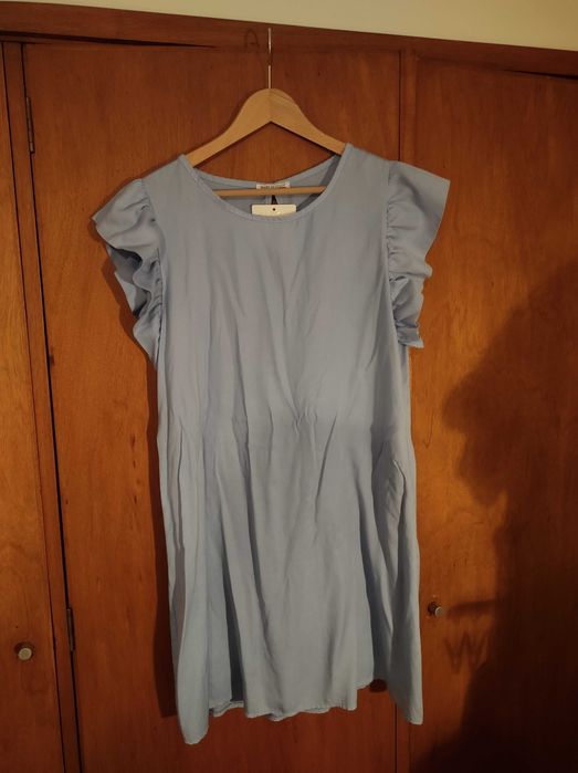 Vestido Confortável Azul Bebe