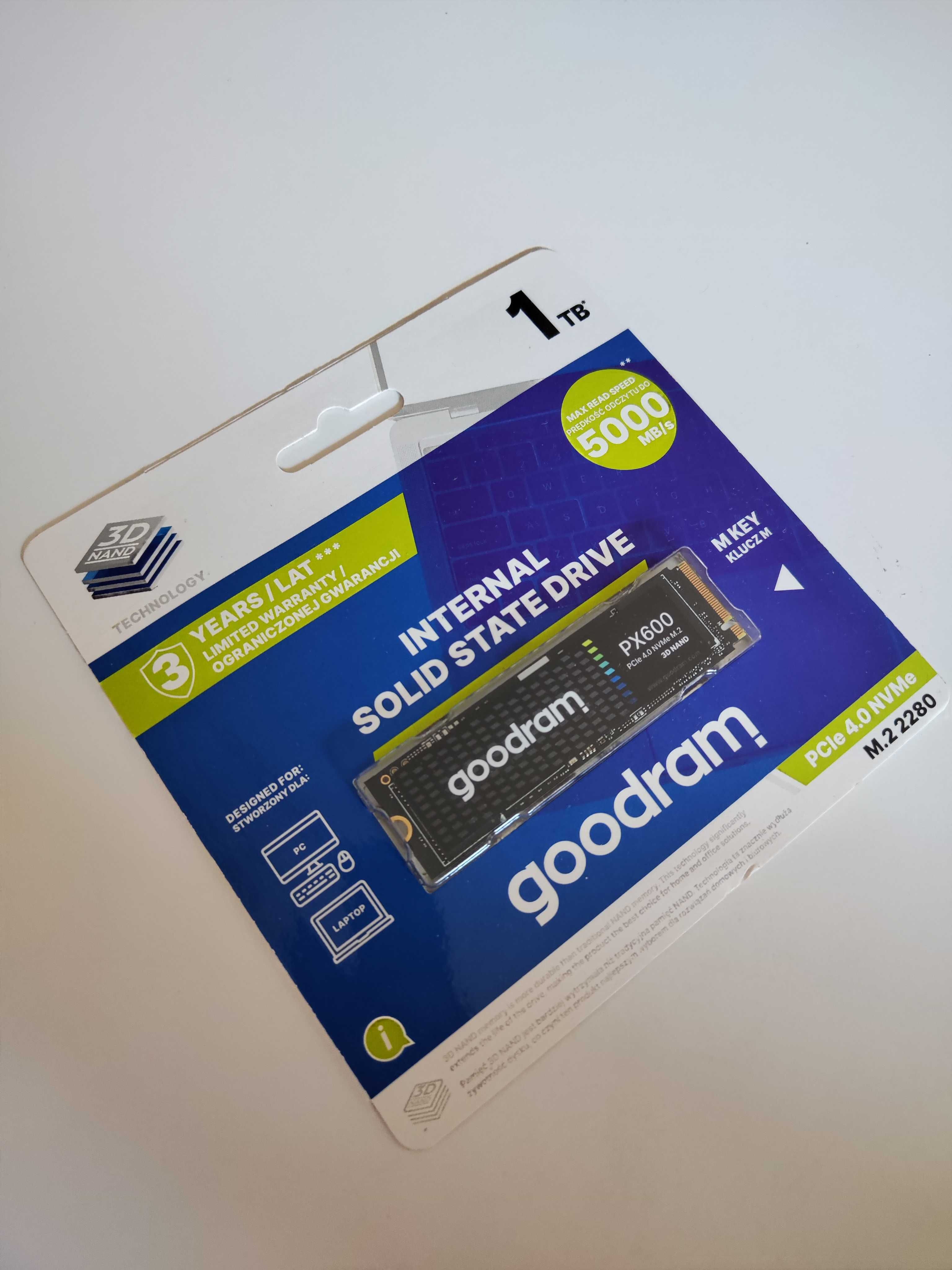 NOWY Dysk SSD GoodRam 1TB M.2 NVMe PX600 5GB/s | Super szybki
