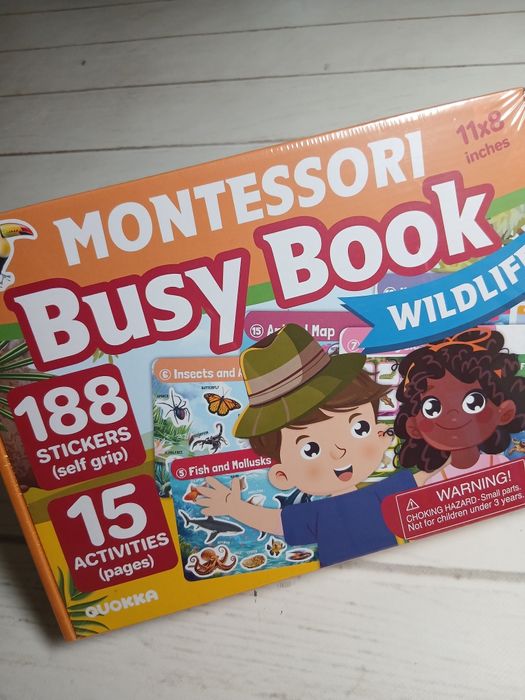 Książeczka do nauki zwierząt wersja ang. Montessori 3+