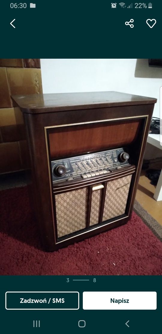 Oryginalne Radio z 1954 roku z Gramofonem  Blaupunkt  Sprawne !!!
