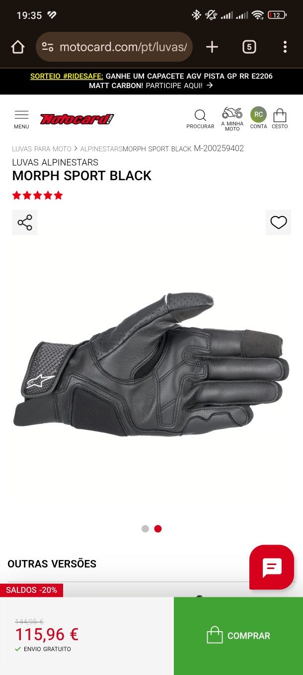 Luvas Alpinestar Morph Black RESERVADAS