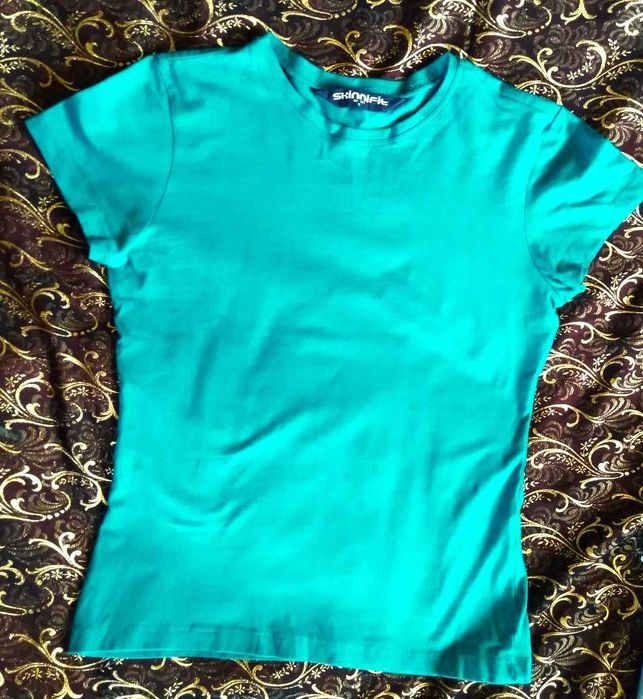 Bluzeczka damska T-shirt z krótkim rękawem S zielona/szmaragdowa