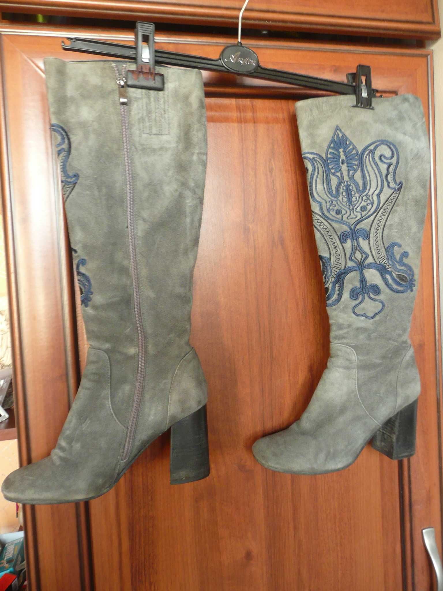 WITTCHEN szare zamszowe haftowane handmade 38