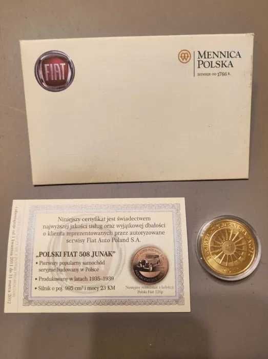 Numizmat Polski Fiat 508 Junak z certyfikatem 2011