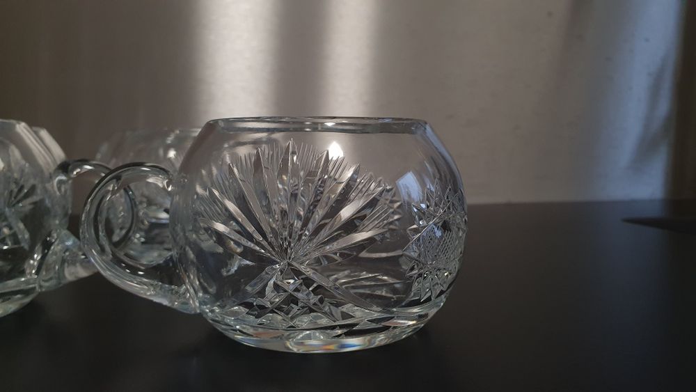 Filiżanki kryształowe kubki duże kryształ do kawy crystal zestaw 6 szt