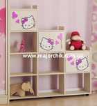 Стелаж полиця для іграшок та книг з дверцятами Кітті Hello Kitty