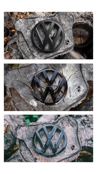 2 Símbolos/Logos Mala/Capo Carbono/Preto Mate/Piano(VW Golf MK7,GTI,R)
