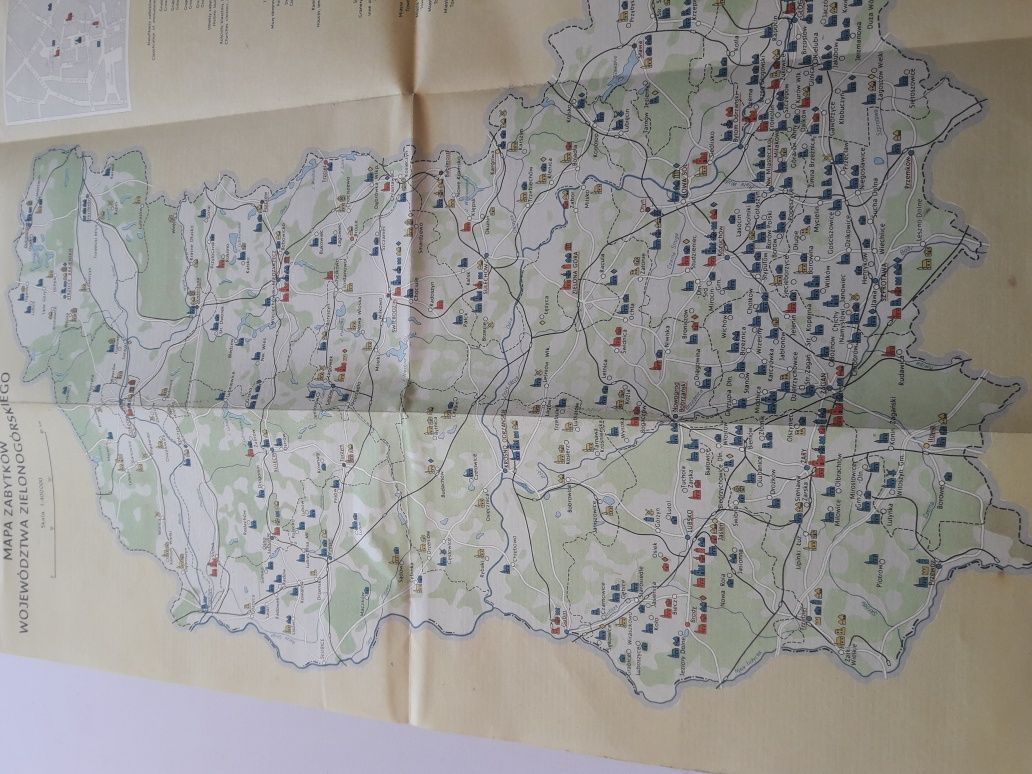Mapa zabytków województwa zielonogórskiego Warszawa 1969