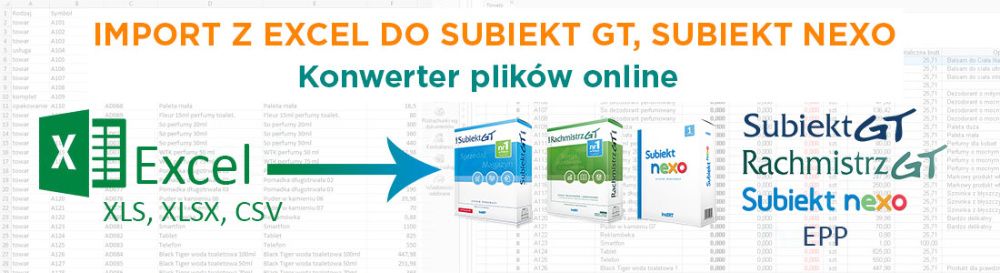 Import z Excel do Subiekt Rewizor Rachmistrz Towarów Dokumentów Faktur