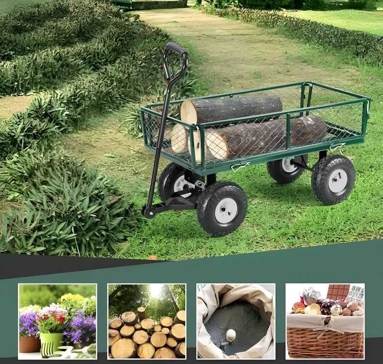 Wózek ogrodowy Transportowy do 200kg Taczka ogrodnicza przyczepka