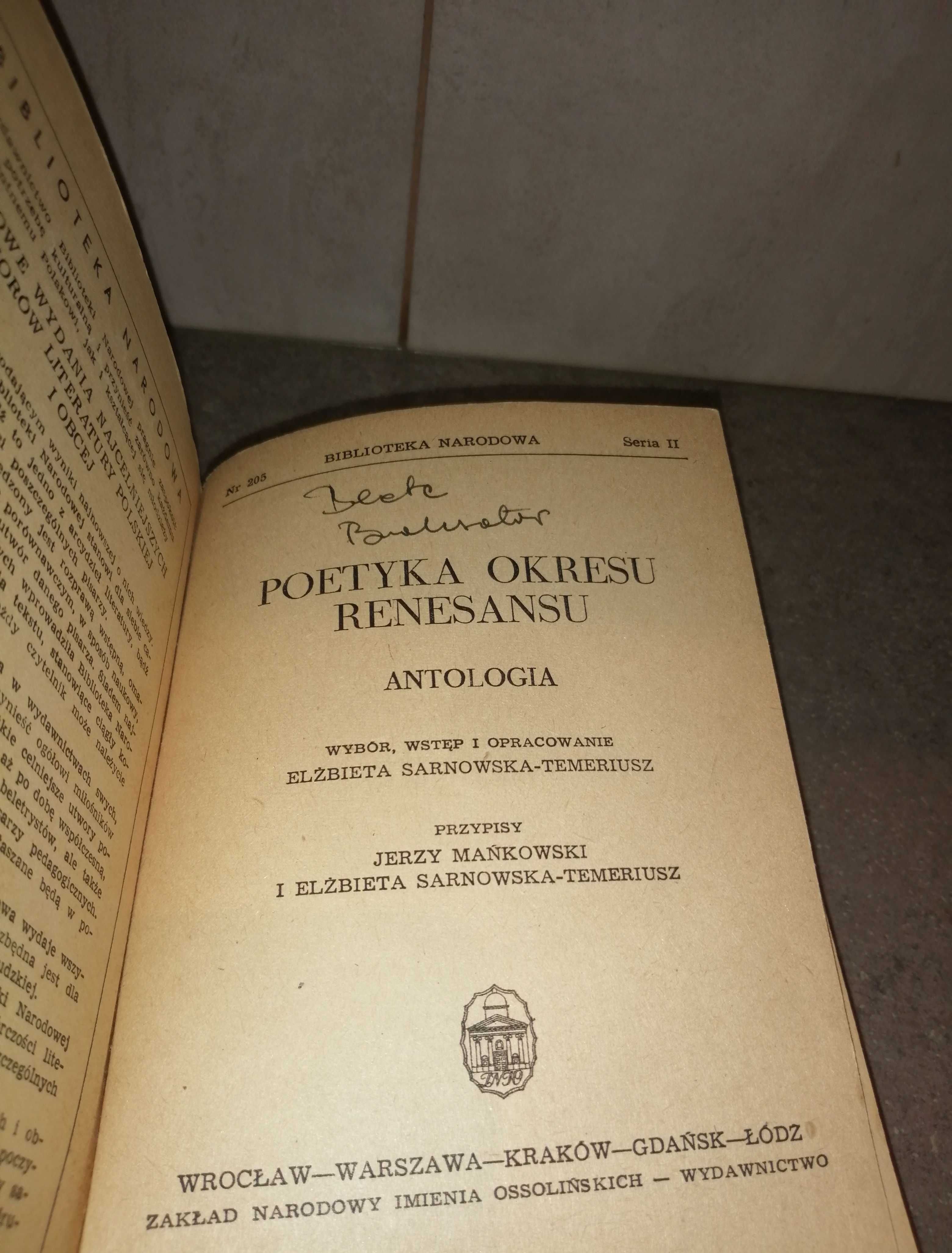 Poetyka okresu renesansu Ossolineum