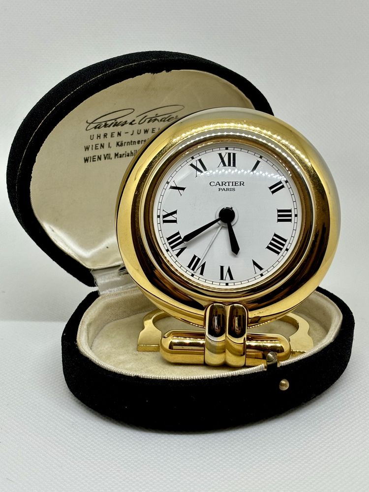 Cartier Colisee 24k gold zegarek budzik kolekcjonerski