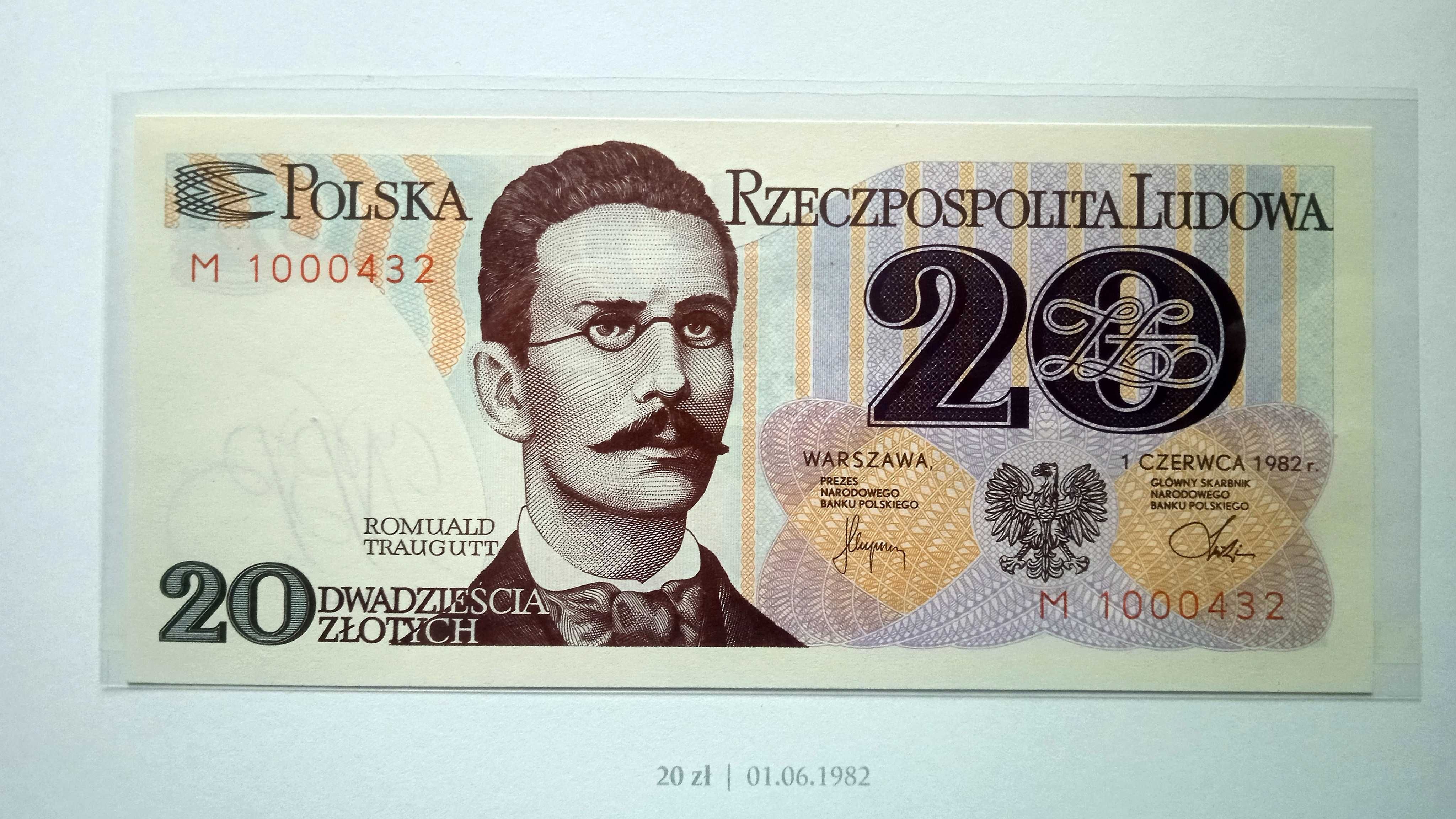 20 zł 1982   M   st.1 UNC