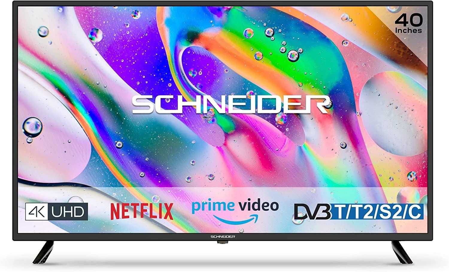 Телевизор 40 дюймов SCHNEIDER LED40-SC680K (4K Smart TV Wi-Fi T/T2)