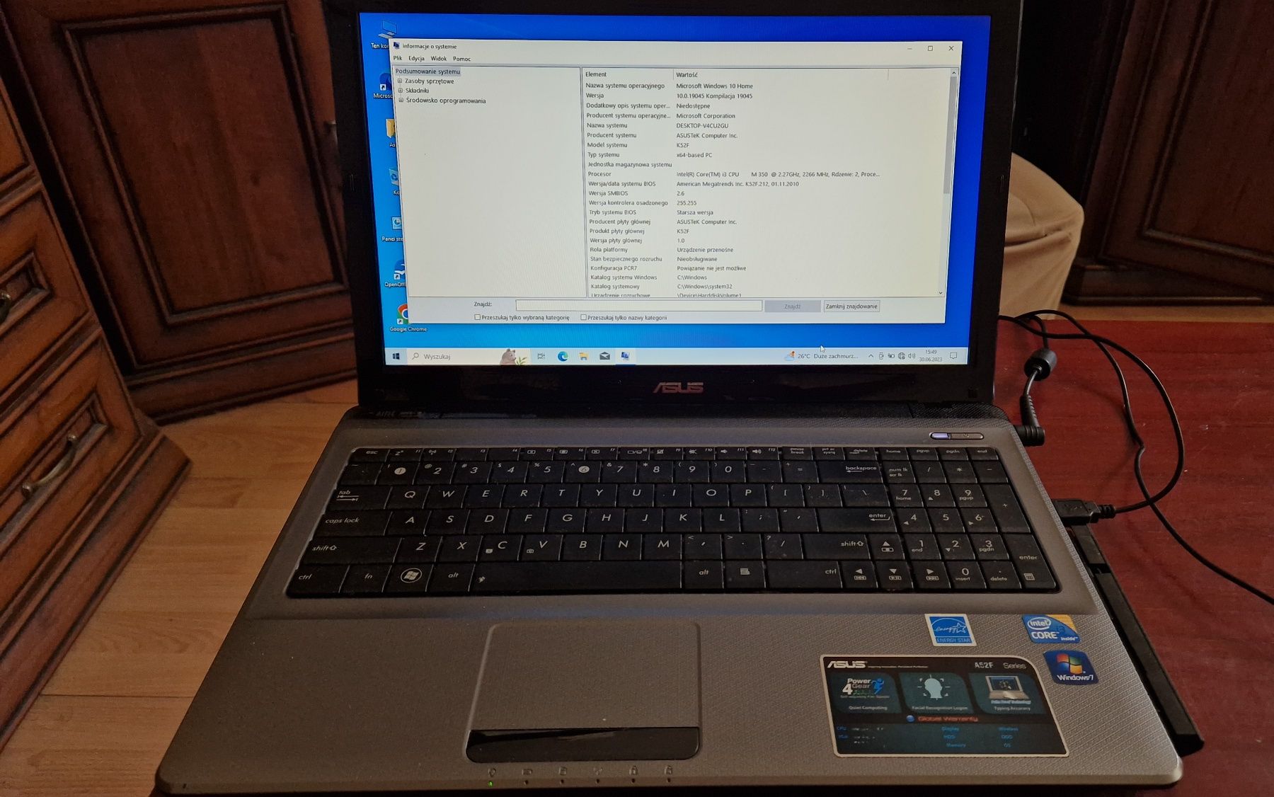 Asus A52F, 15 6" Inter Core i3