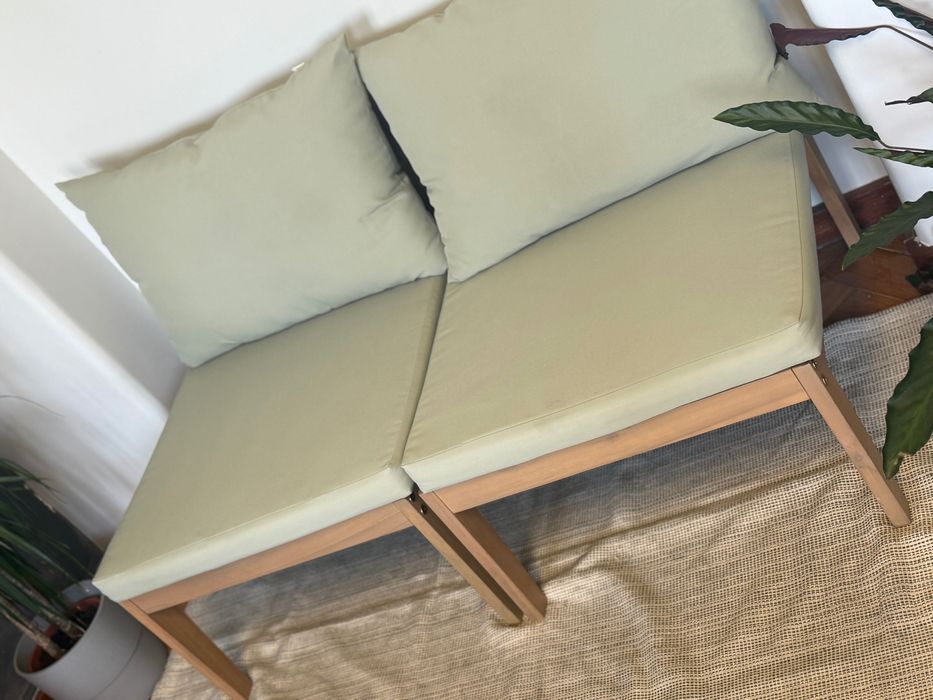 Sofá de jardim modular de 2 peças em madeira de acácia Filips