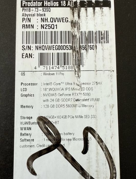 Acer Predator Helios 18