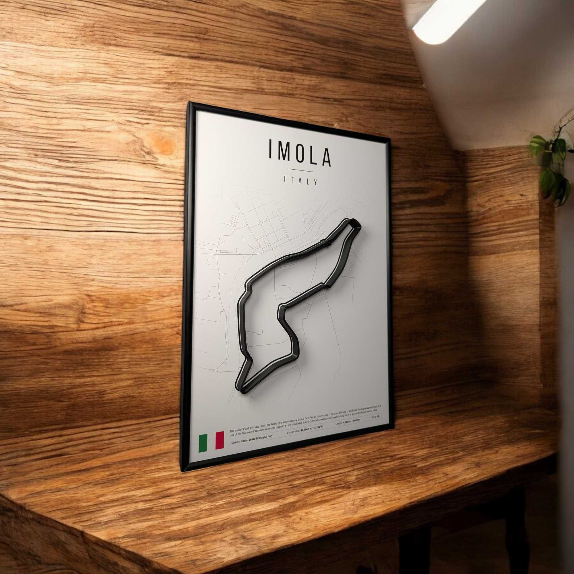Металева Рамка 30x21см з 3D Трасою IMOLA Circuit / Імола