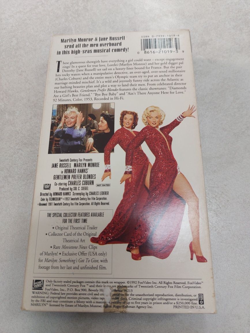 Gentlemen Prefer Blondes. Marilyn Monroe. Vhs