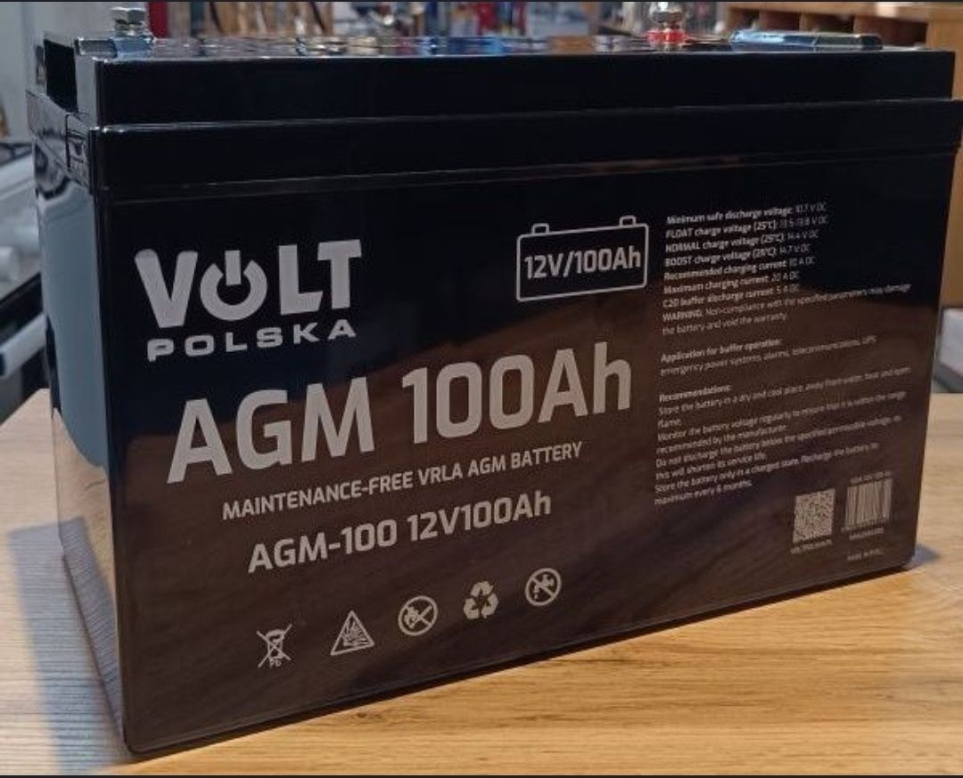 Акумулятор AGM Volt Polska 100 Ah 12V є в наявності 
AGM VOLT POA 10