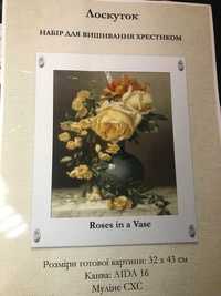 Набор для вышивки крестиком Roses in a Vase 32 Х 43 cм