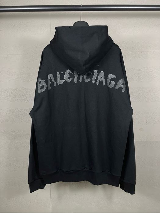 BALENCIAGA зип худи мужское унисекс черное