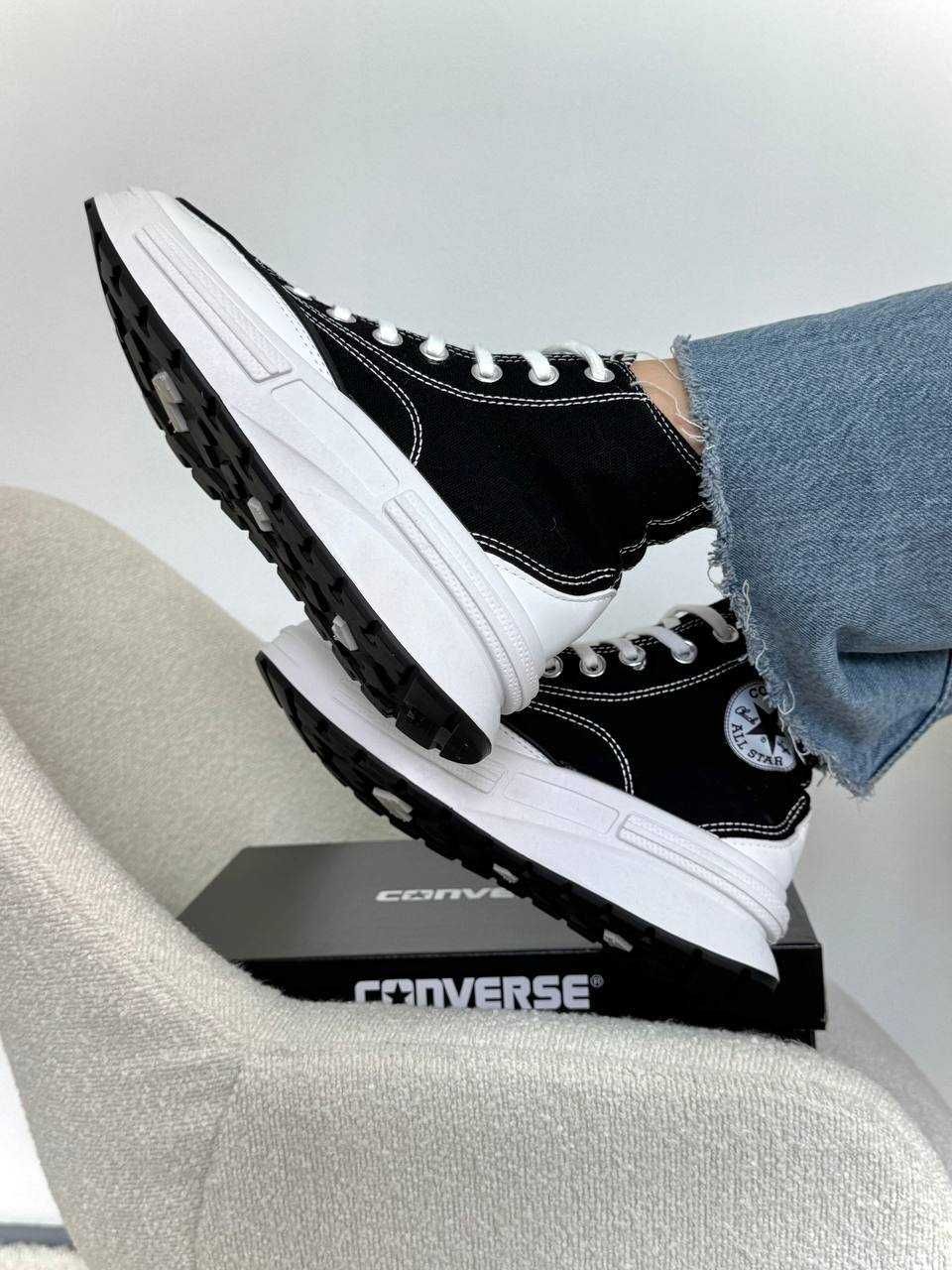 Converse Platform чорні високі конверси на платформі 2025
