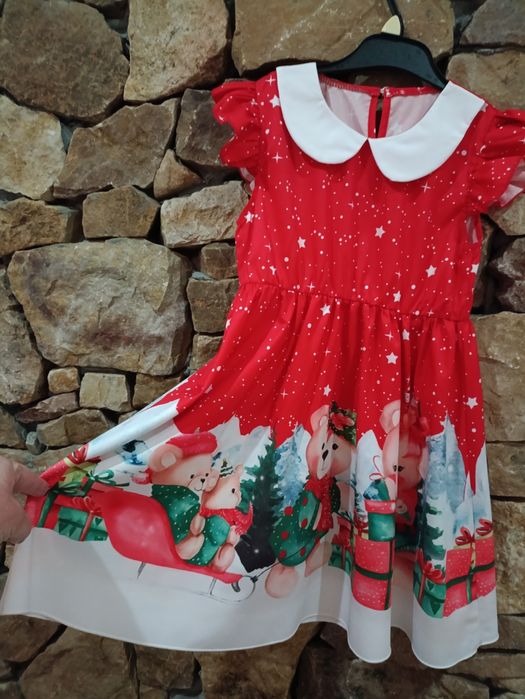 Sukienka sukieneczka Boże Narodzenie Mikołajki tunika rozm 122-128