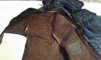 Куртка пальто из болоньи и меховая поддёвка для охоты и рыбалки