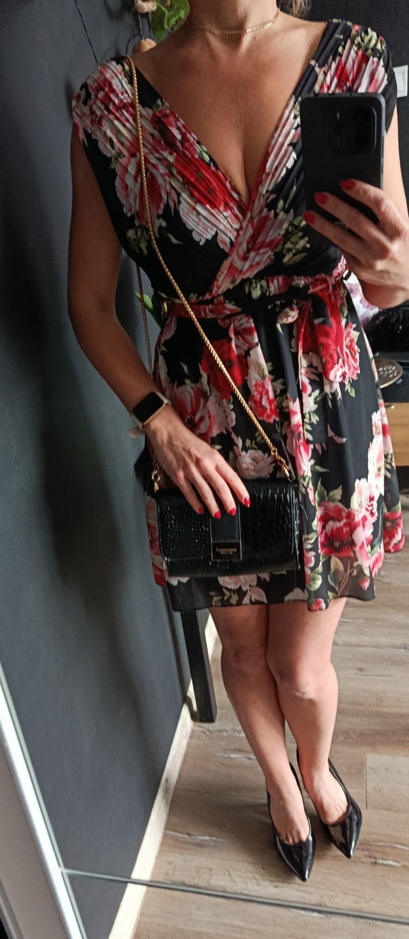 Sukienka w kwiaty. Elegancka wesele komunia r. S/M