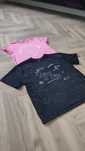 Koszulki dziewczęce 158 różowa czarna acid wash