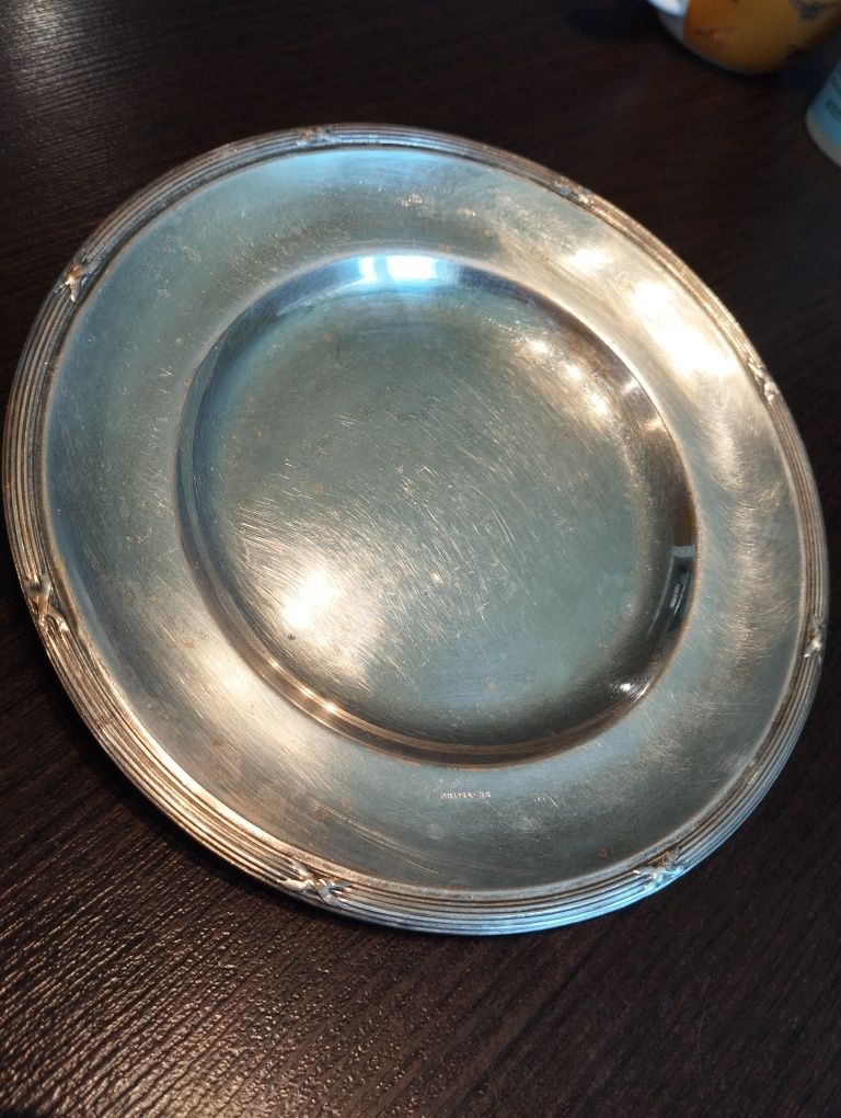 Talerz patera platerowany 17,5cm sygnowany