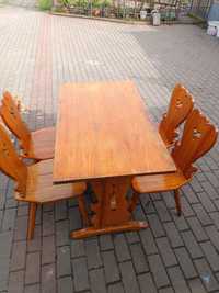 Stół drewniany i 4 krzesla