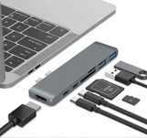 Hub aluminiowy macbook air pro usb c hdmi 4k