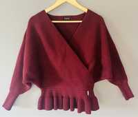 Cudowny sweter Ochnik, piękny bordowy kolor!