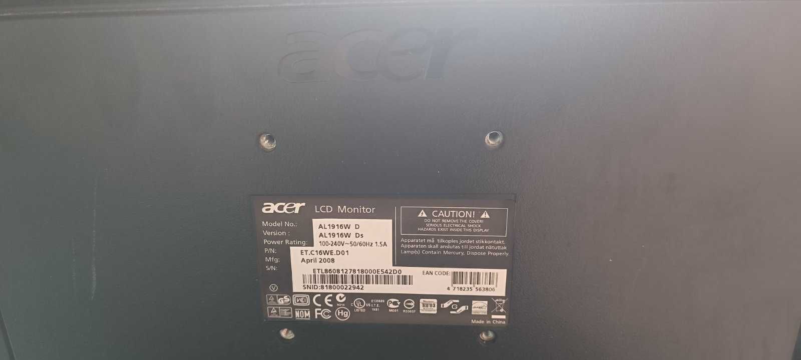 Monitor Acer AL1916W 19 cali