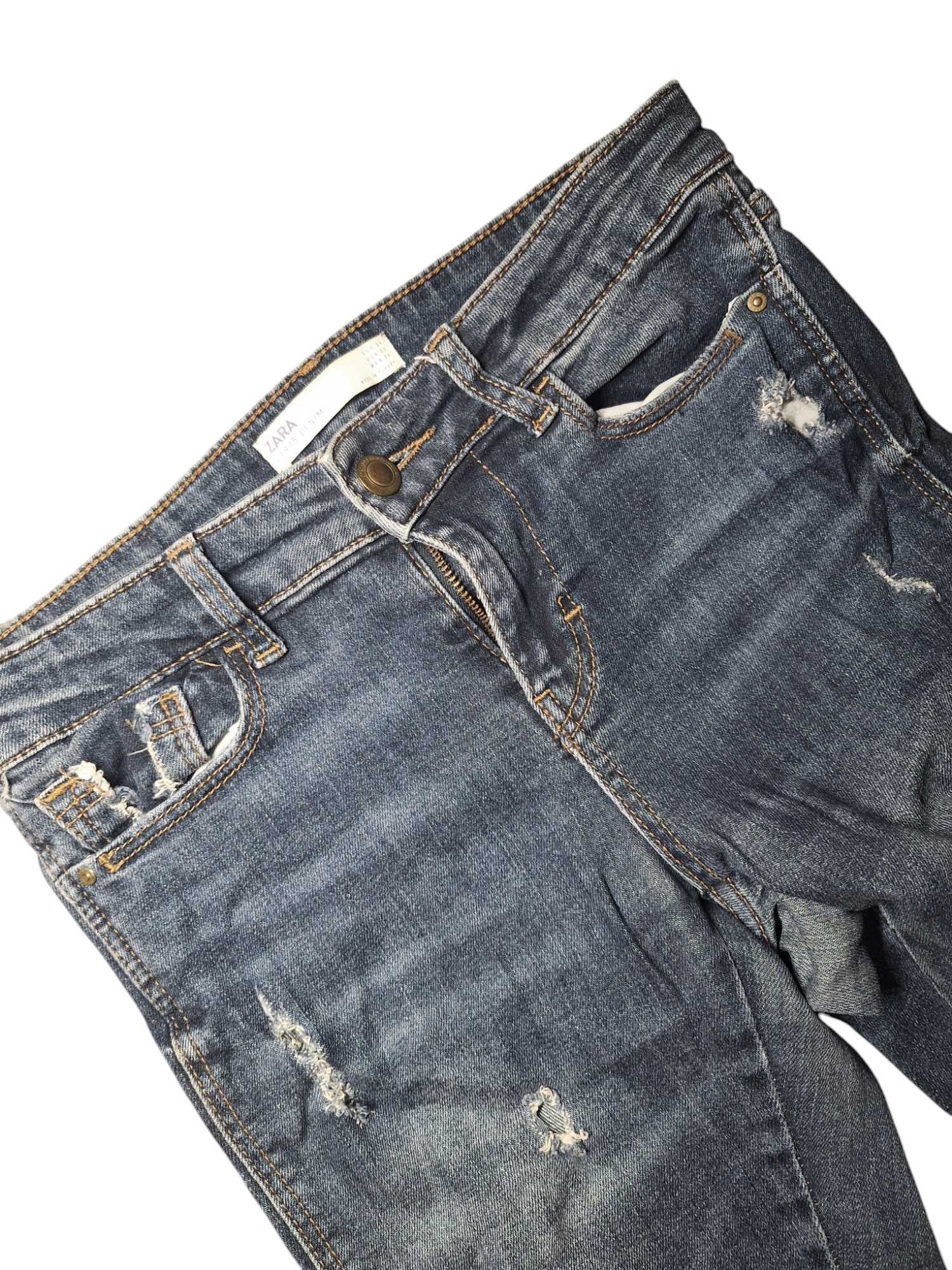 Jeansy rurki  przetarcia Zara r. 34