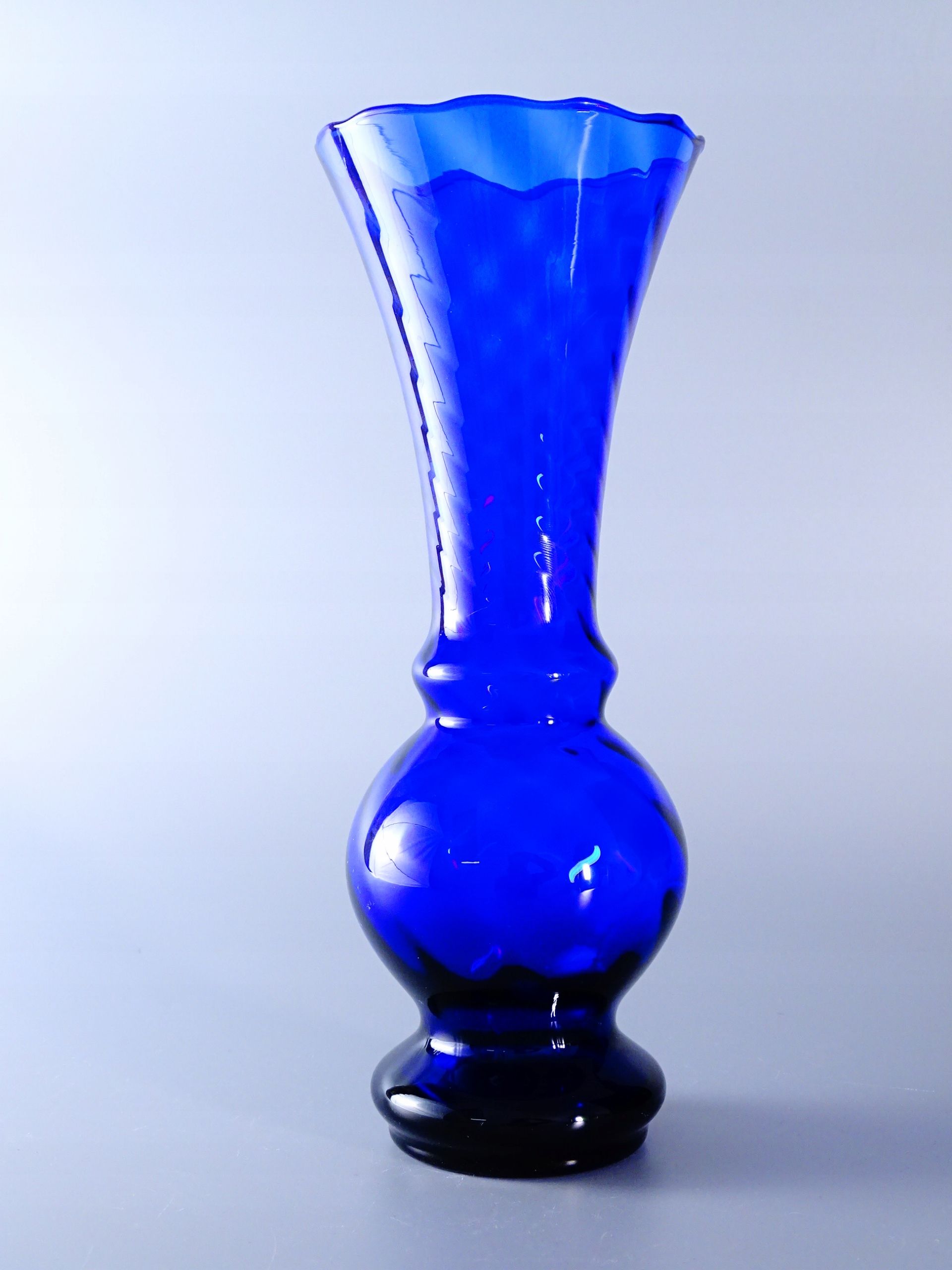 huta szkła laura piękny kobaltowy wazon