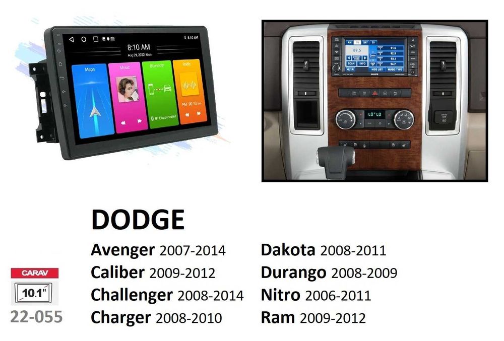 (NOVO) Rádio 2DIN DODGE • Caliber • Journey • Ram • Android GPS